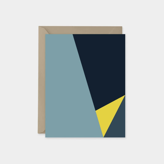 Blue & Yellow Color Block Card, Modern-Greeting & Note Cards-The Design Craft