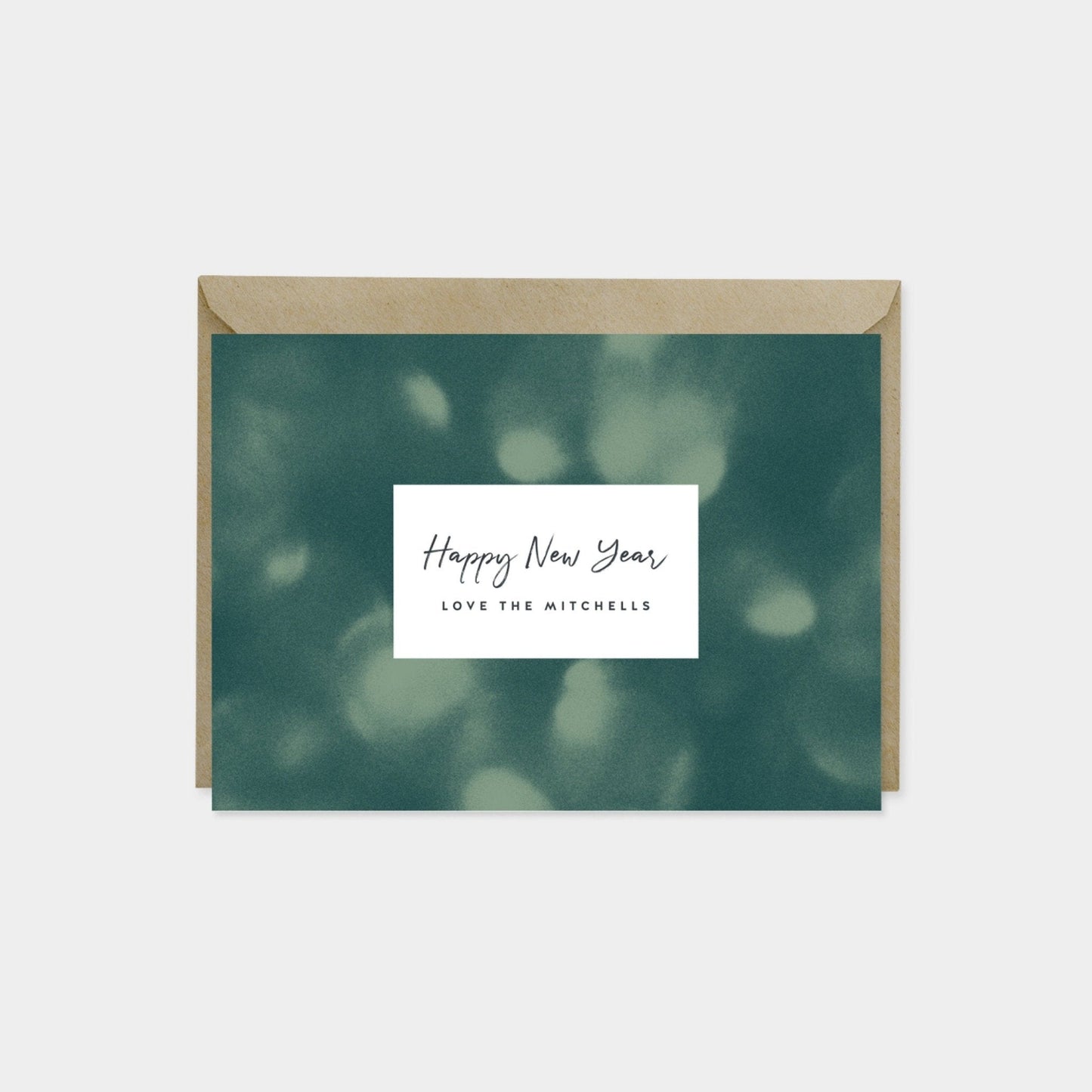 Bokeh Custom Happy New Year Cards-Greeting & Note Cards-The Design Craft