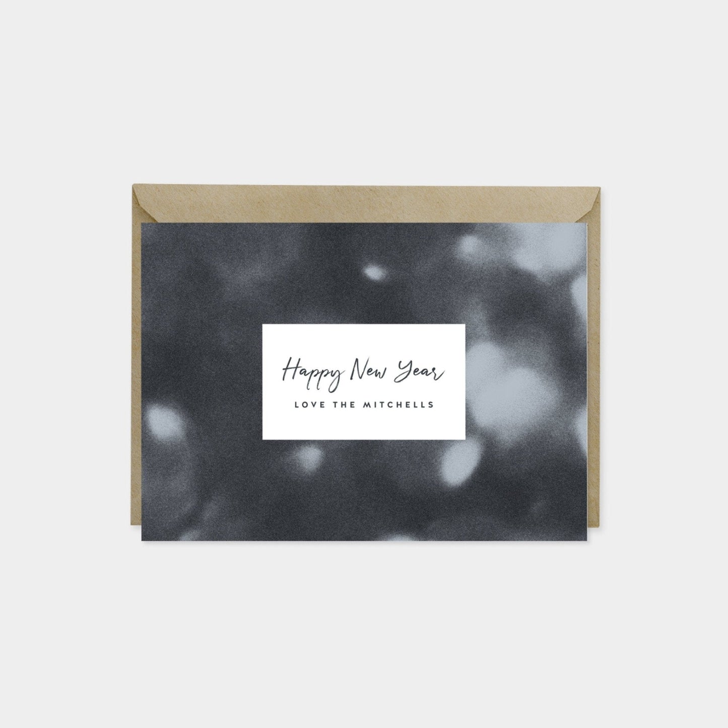 Bokeh Custom Happy New Year Cards-Greeting & Note Cards-The Design Craft