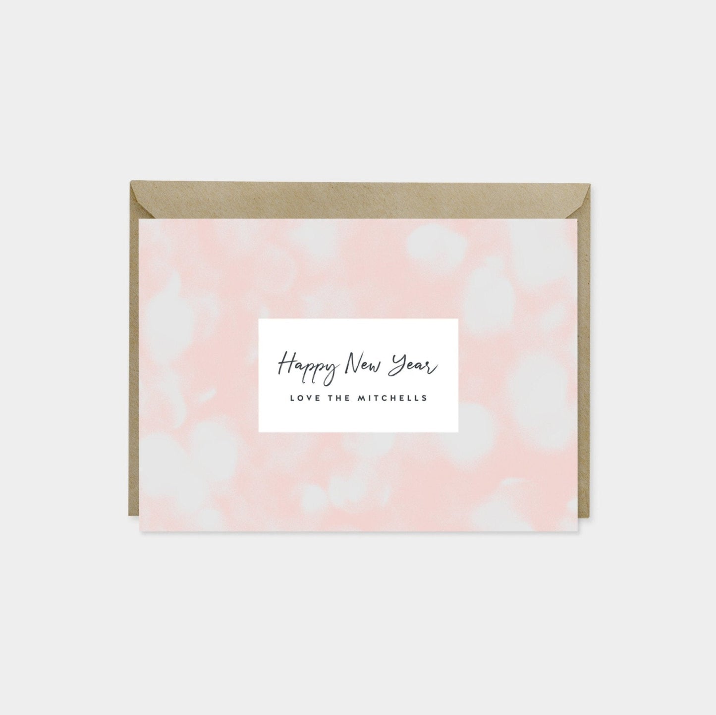 Bokeh Custom Happy New Year Cards-Greeting & Note Cards-The Design Craft