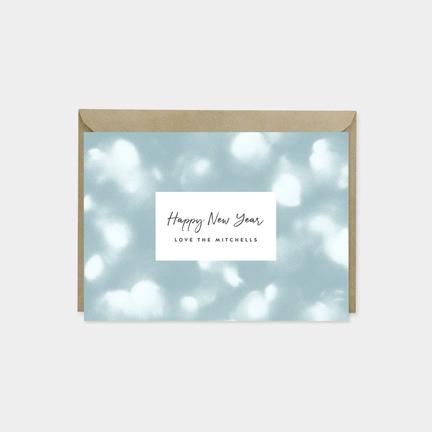 Bokeh Custom Happy New Year Cards-Greeting & Note Cards-The Design Craft