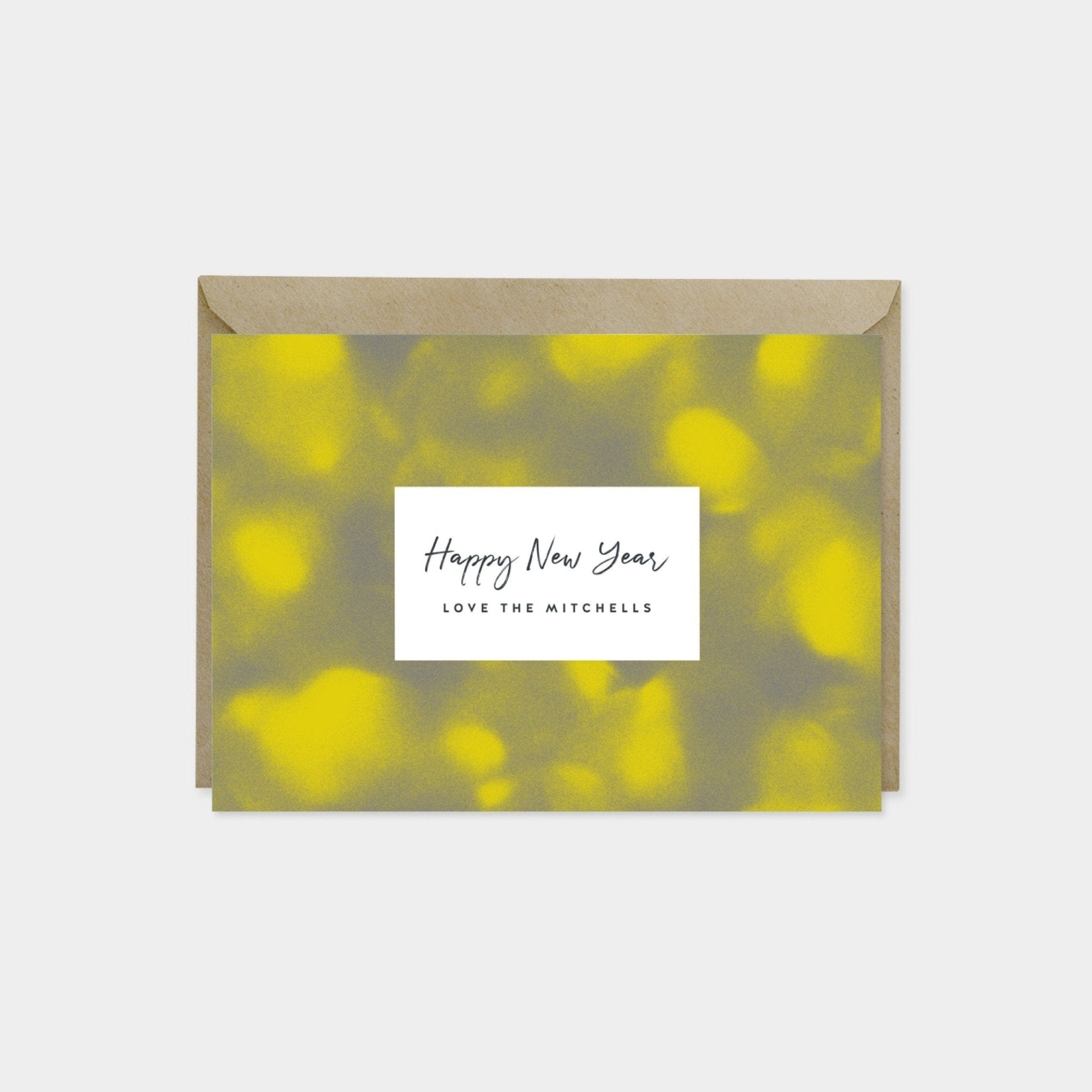 Bokeh Custom Happy New Year Cards-Greeting & Note Cards-The Design Craft