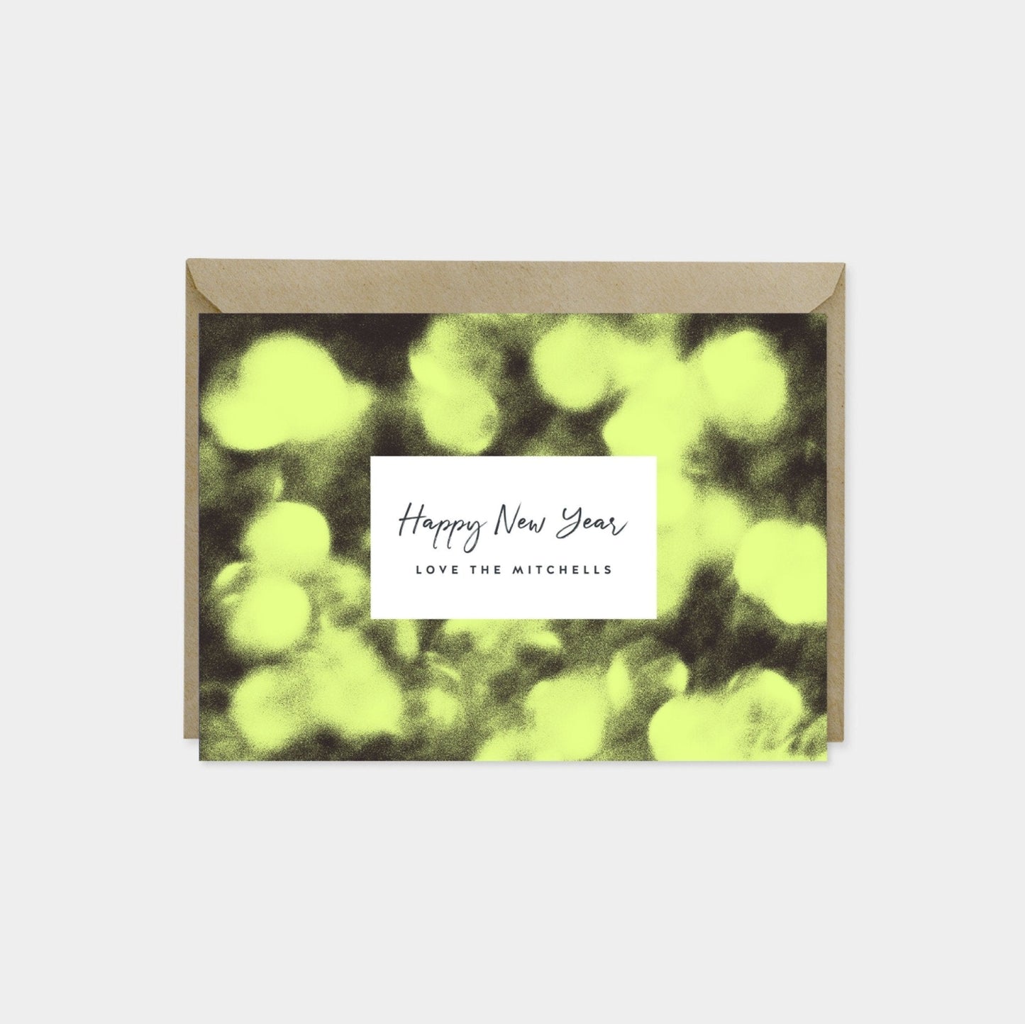 Bokeh Custom Happy New Year Cards-Greeting & Note Cards-The Design Craft