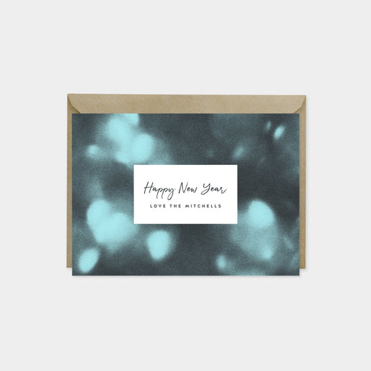 Bokeh Custom Happy New Year Cards-Greeting & Note Cards-The Design Craft