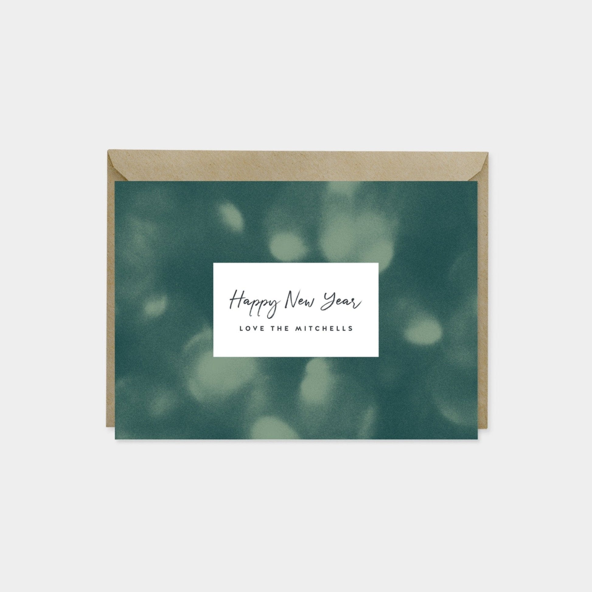 Bokeh Happy New Year Cards, Colorful New-Greeting & Note Cards-The Design Craft