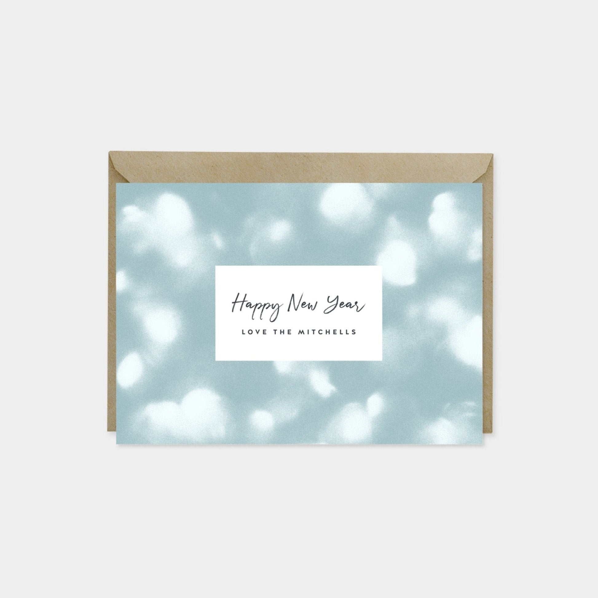 Bokeh Happy New Year Cards, Colorful New-Greeting & Note Cards-The Design Craft