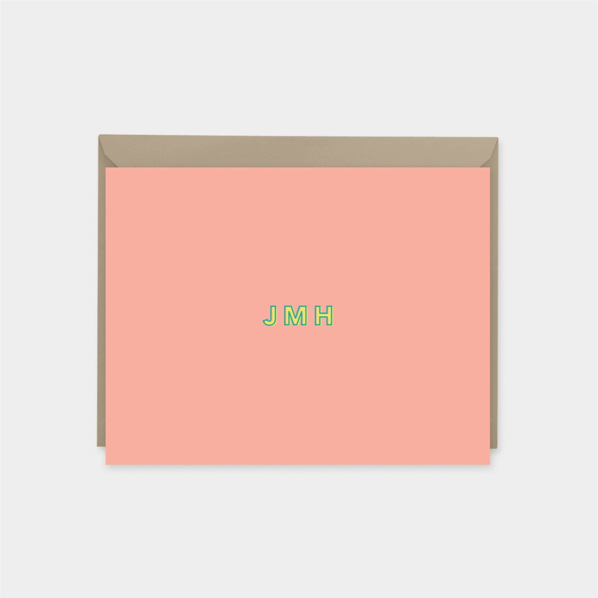 Bright and Modern Monogram Note Cards-Greeting & Note Cards-The Design Craft