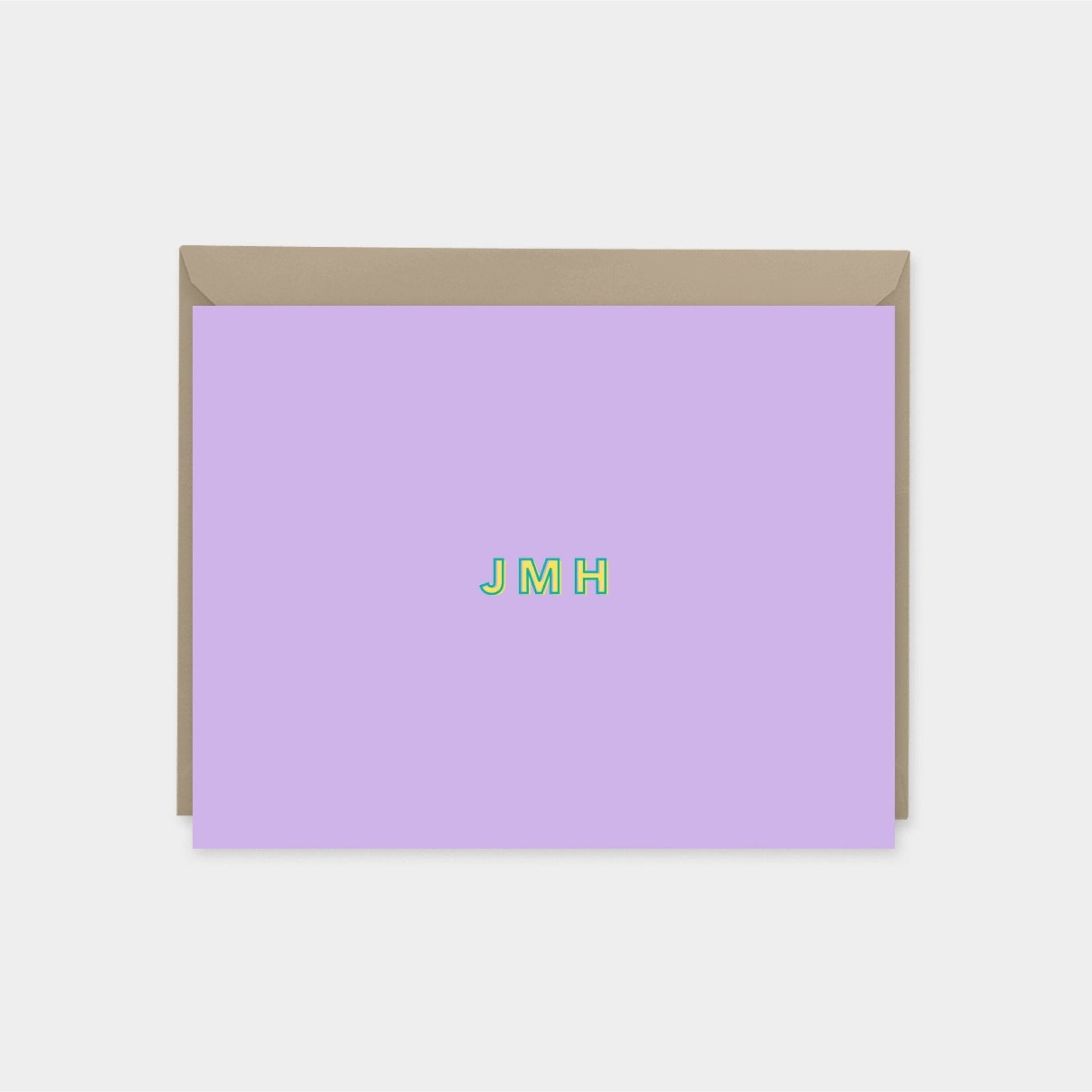 Bright and Modern Monogram Note Cards-Greeting & Note Cards-The Design Craft