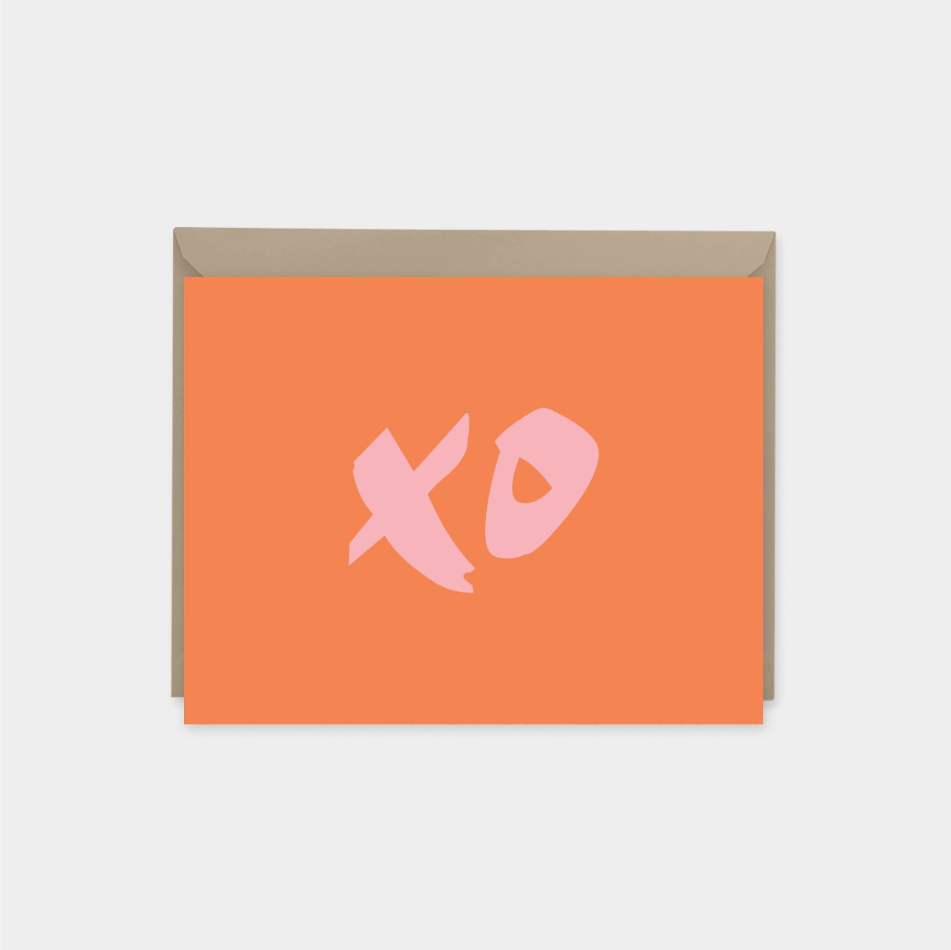 Brush Script XOXO Monogram Note Card-Greeting & Note Cards-The Design Craft