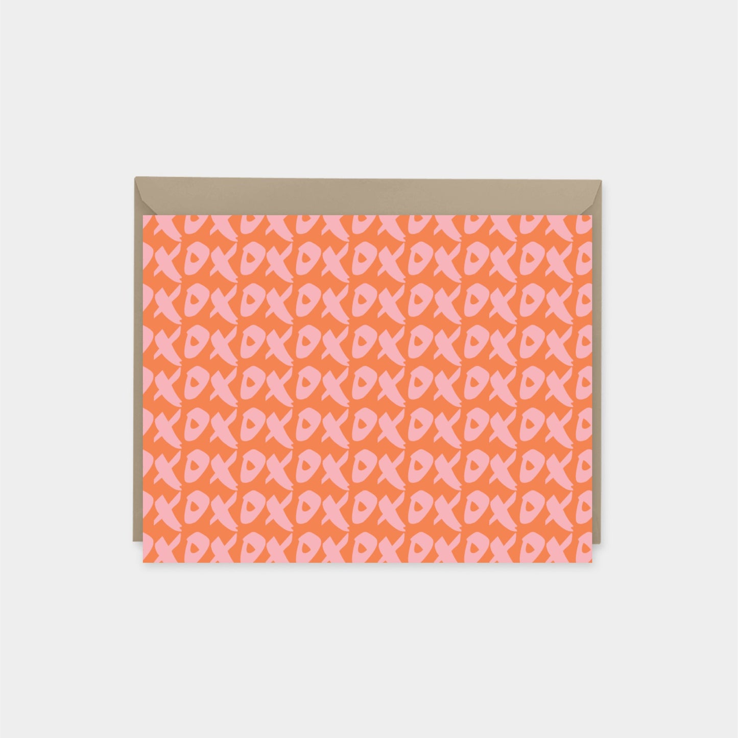 Brush Script XOXO Monogram Note Card-Greeting & Note Cards-The Design Craft