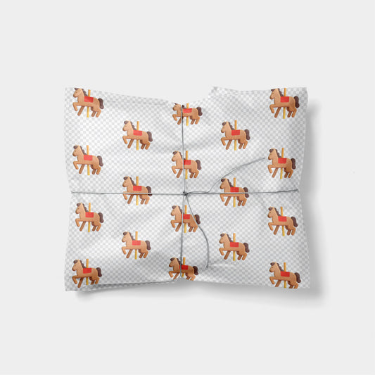 Carousel Horse Emoji Gift Wrap-Gift Wrapping-The Design Craft