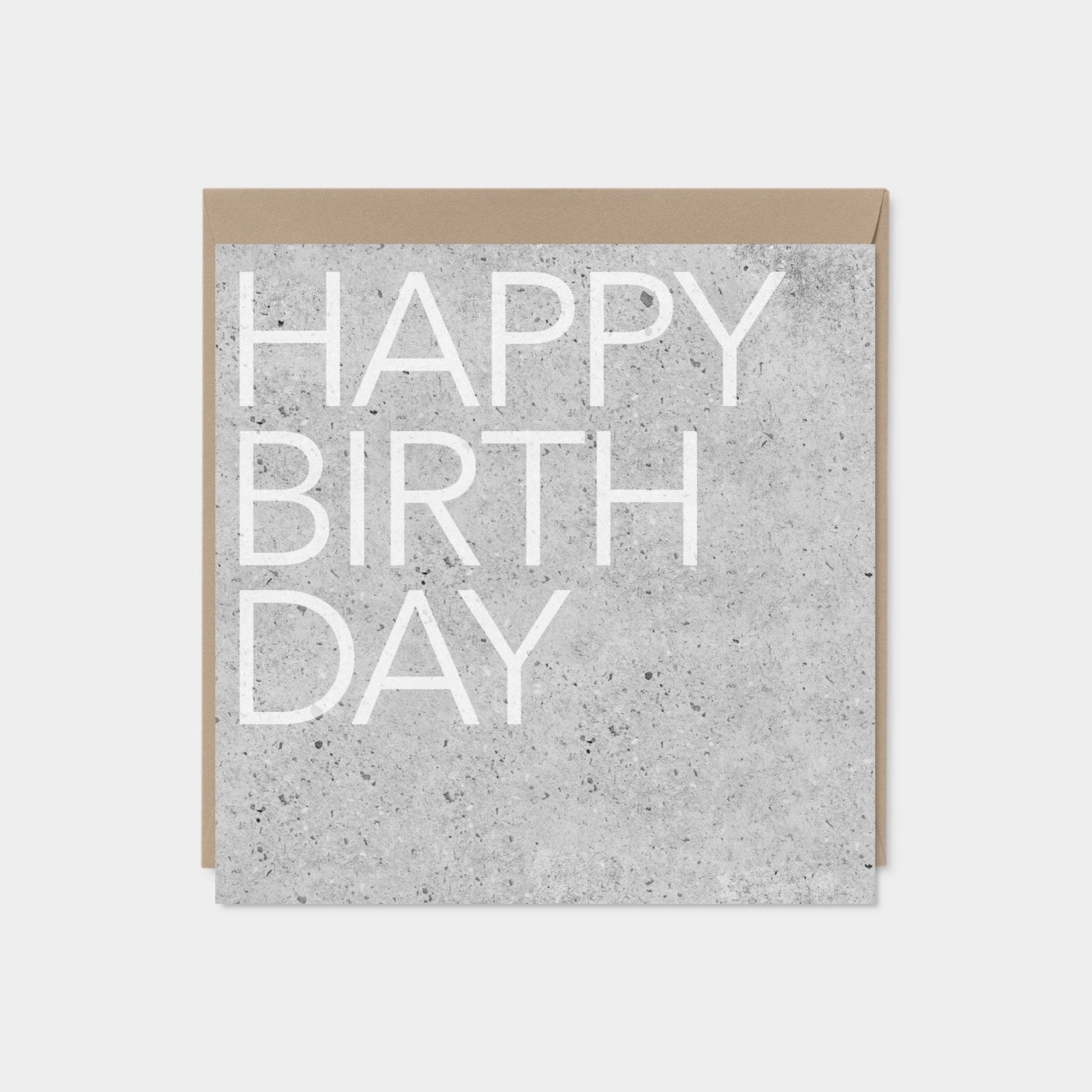 Cement Texture Birthday Card-Greeting & Note Cards-The Design Craft