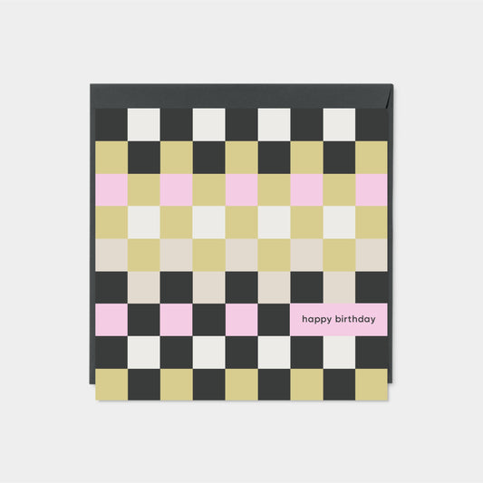Checkerboard Square Card II-Greeting & Note Cards-The Design Craft