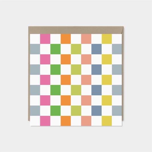 Checkerboard Square Card VII-Greeting & Note Cards-The Design Craft