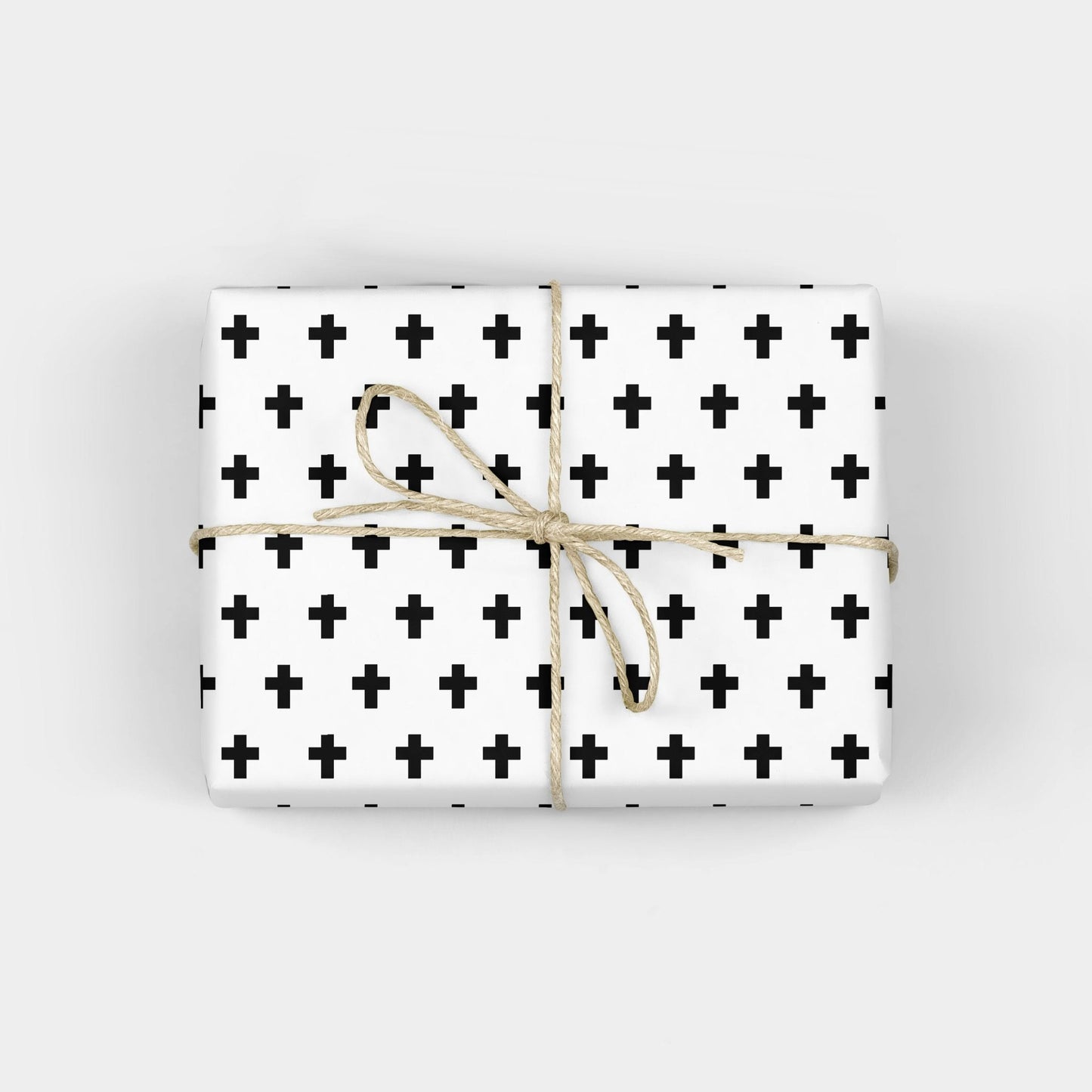 Christmas Cross Black and White Gift Wrap-Gift Wrapping-The Design Craft