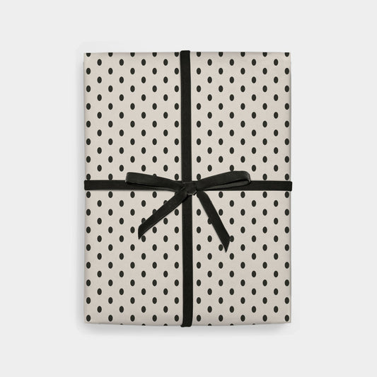 Classic Polka Dot Gift Wrap, Cream-Gift Wrapping-The Design Craft