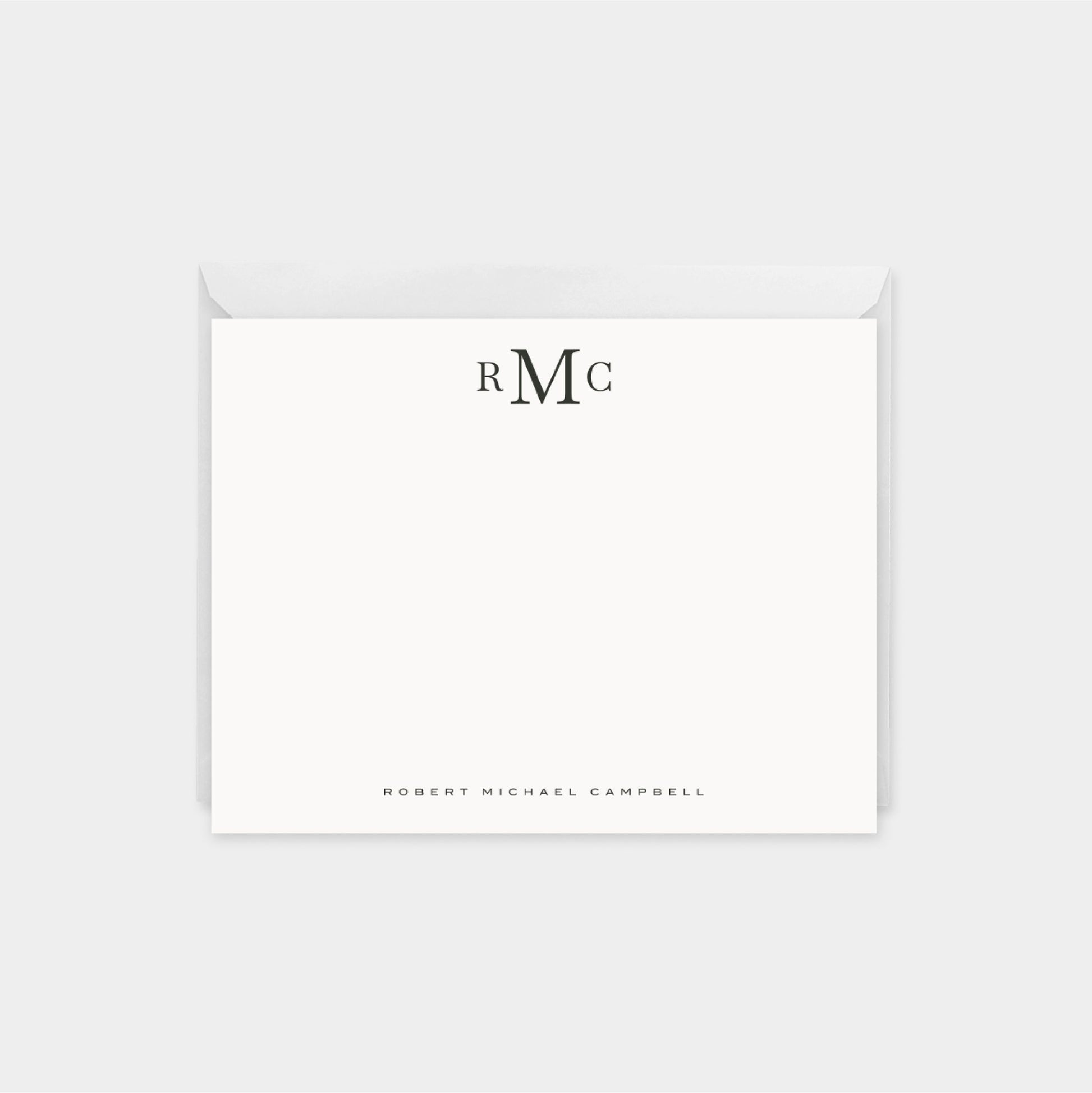 Classic Three Letter Monogram Note Cards-Greeting & Note Cards-The Design Craft