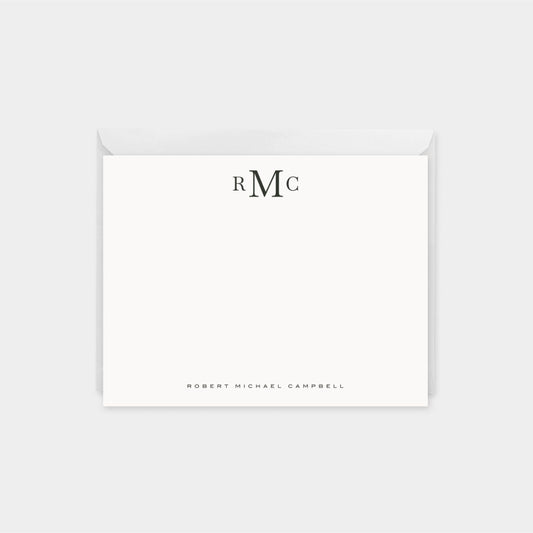 Classic Three Letter Monogram Note Cards-Greeting & Note Cards-The Design Craft