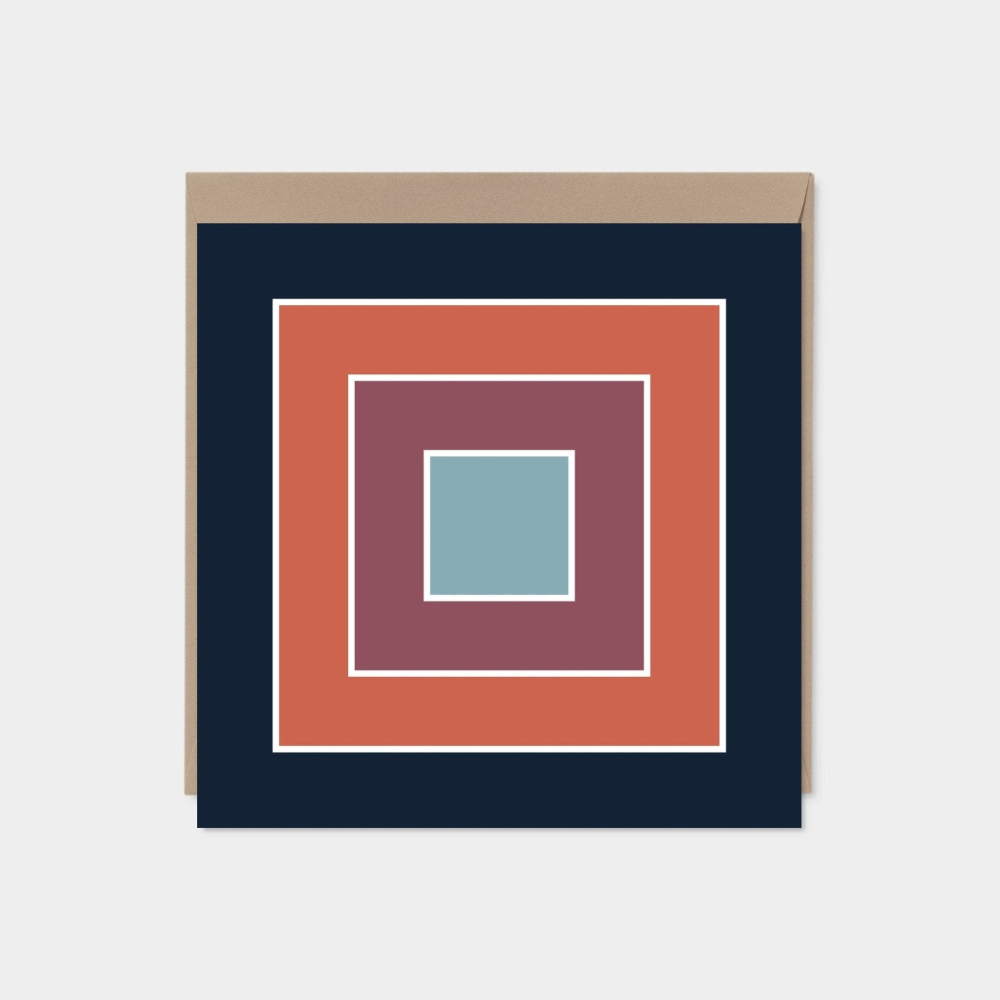 Color Block Square Card V-Greeting & Note Cards-The Design Craft