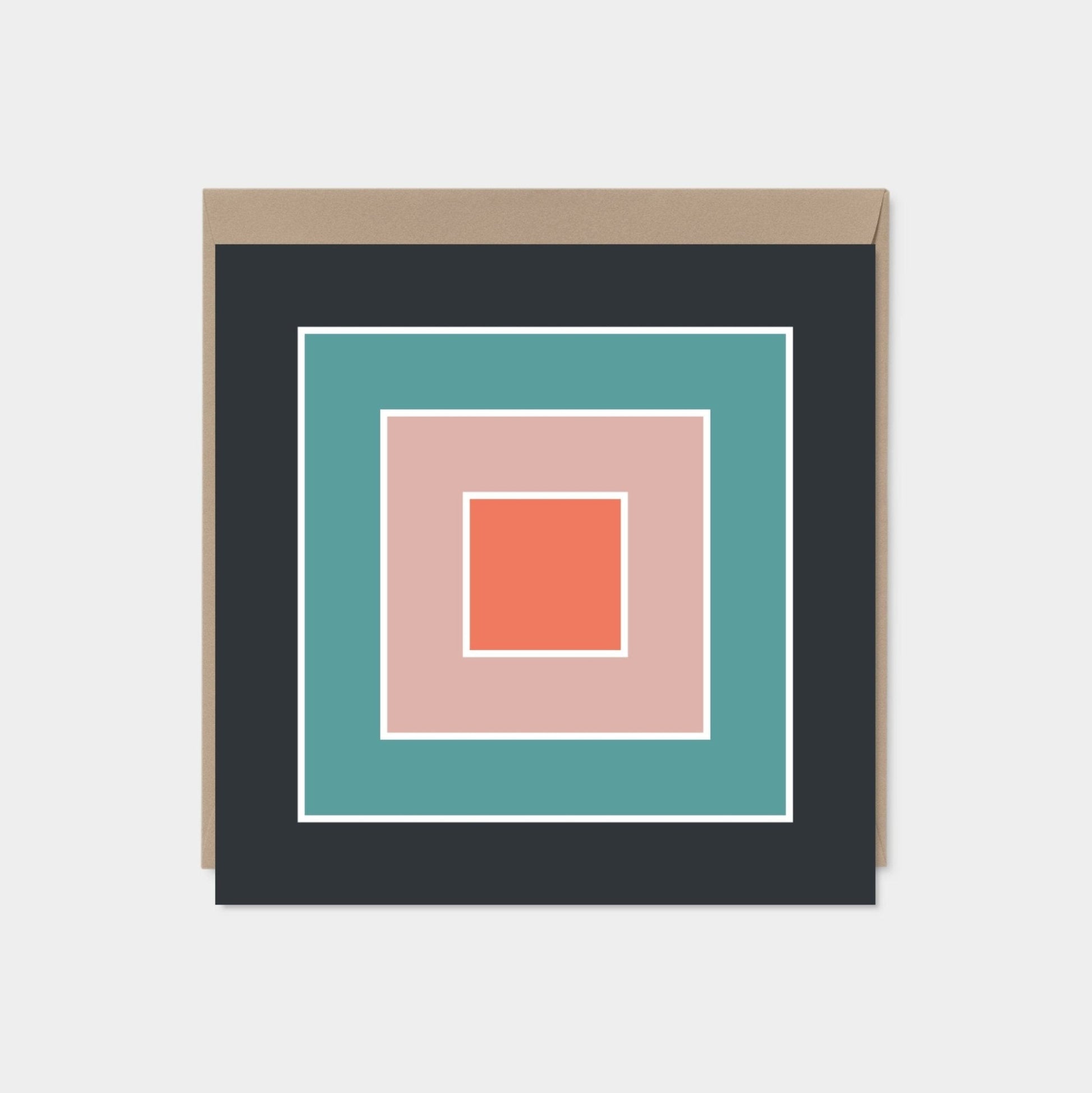 Color Block Square Card XI-Greeting & Note Cards-The Design Craft