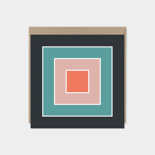 Color Block Square Card XI-Greeting & Note Cards-The Design Craft