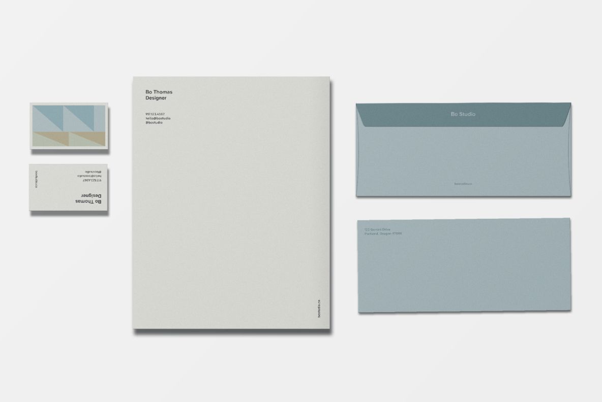 Color Block Stationery Set II-Design Template-The Design Craft