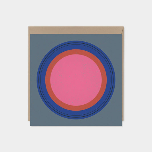 Color Block and Circle Modern Art Card-Greeting & Note Cards-The Design Craft