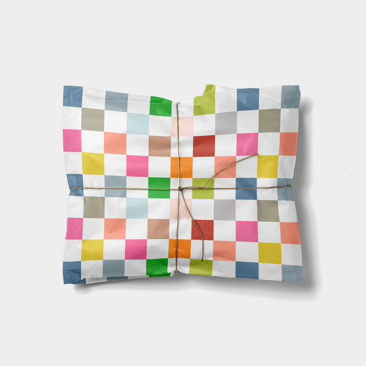 Colorful Checkerboard Gift Wrap IV-Gift Wrapping-The Design Craft