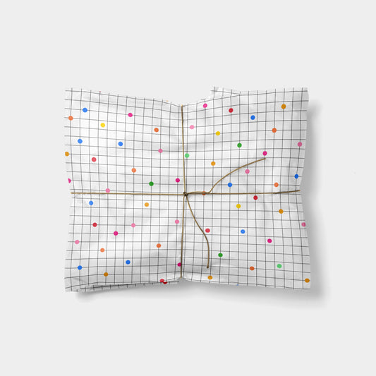 Colorful Dot Grid Gift Wrap-Gift Wrapping-The Design Craft