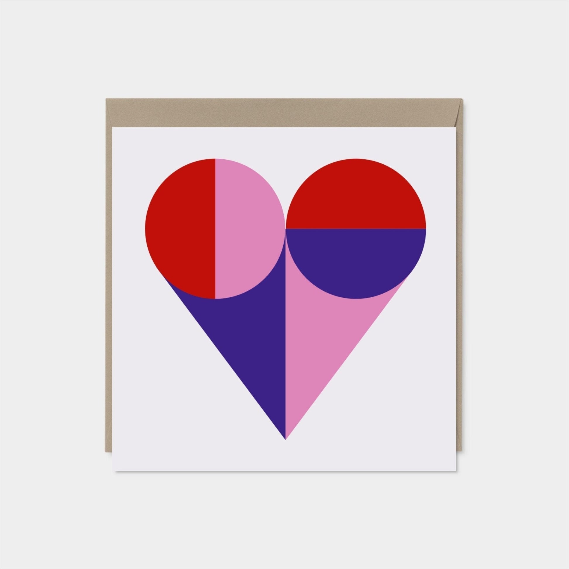 Colorful Geometric Heart Love Card-Greeting & Note Cards-The Design Craft