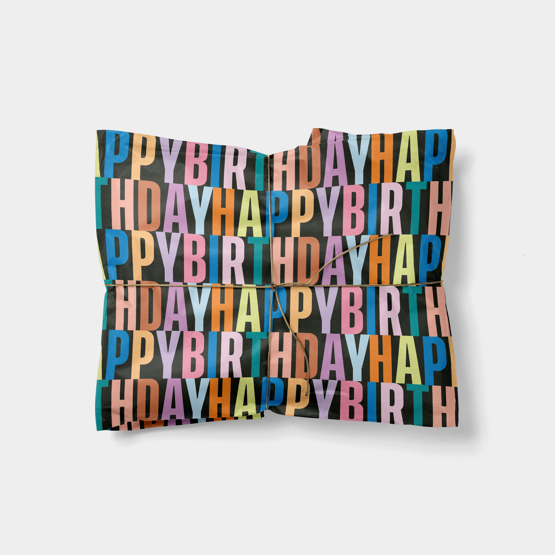 Colorful 'Happy Birthday' Typography-Gift Wrapping-The Design Craft