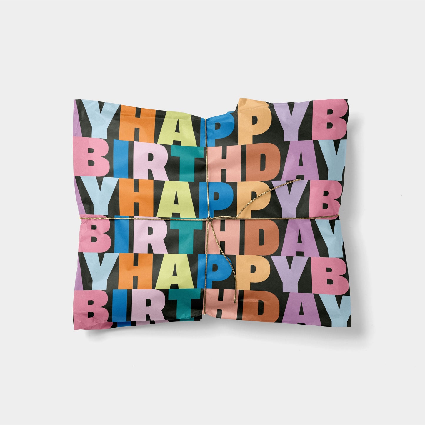 Colorful Letters "Happy Birthday" Gift Wrap-Gift Wrapping-The Design Craft