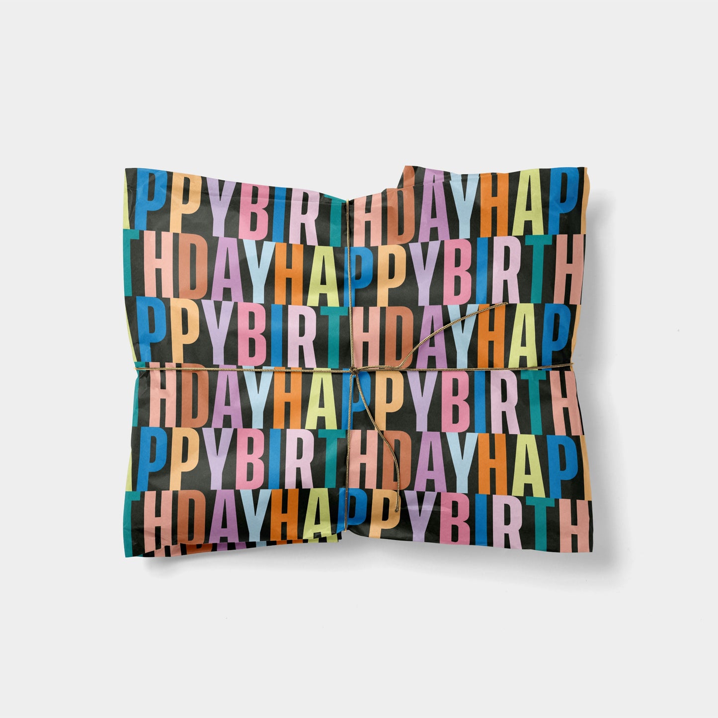 Colorful Letters "Happy Birthday" Gift Wrap III-Gift Wrapping-The Design Craft