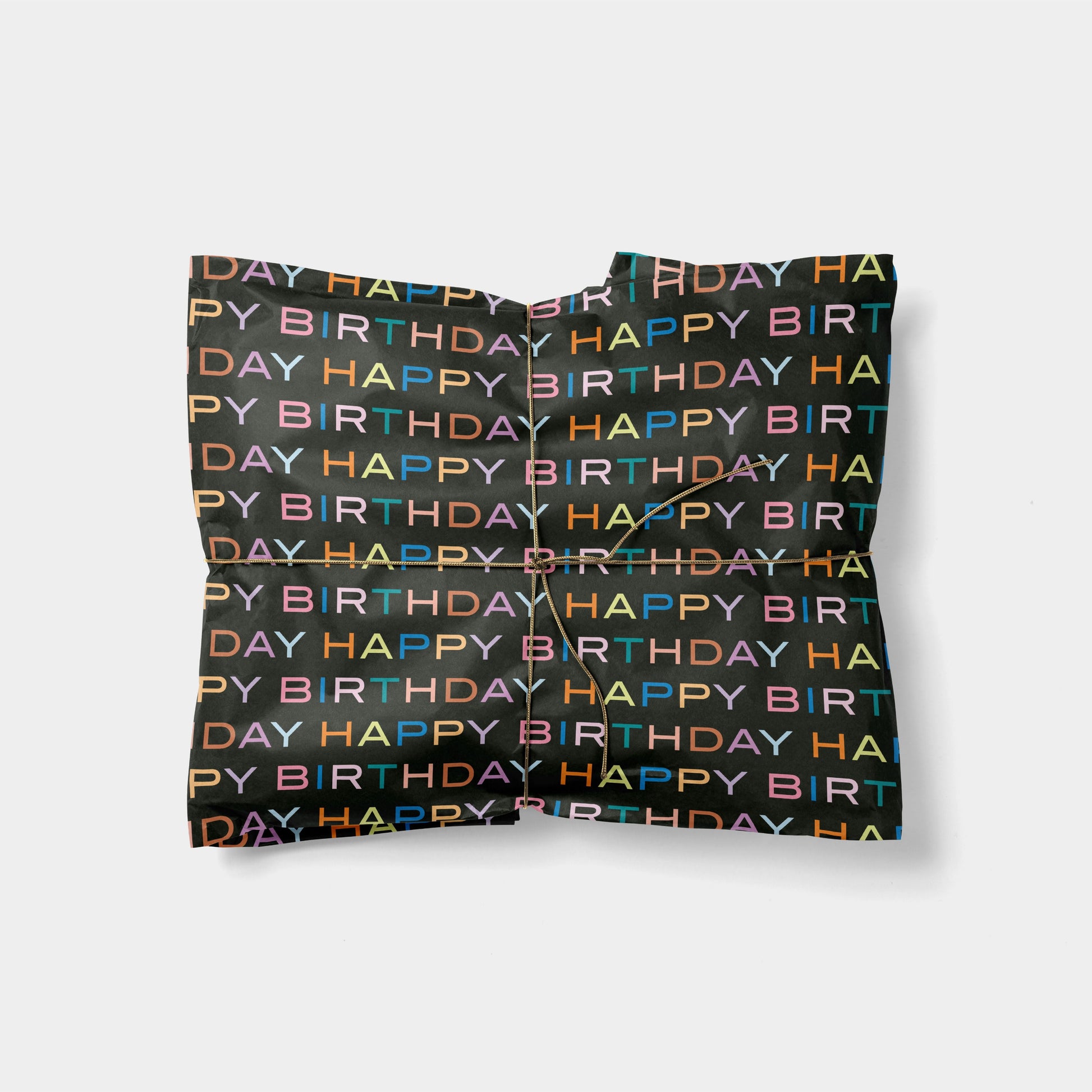 Colorful Letters "Happy Birthday" Gift Wrap VI-Gift Wrapping-The Design Craft