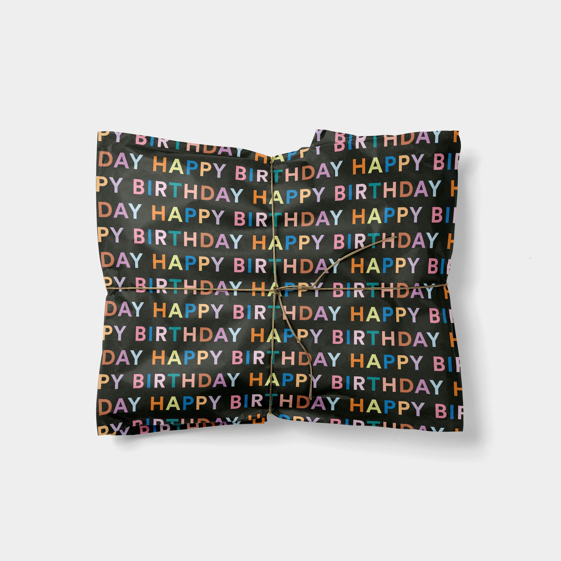 Colorful Letters "Happy Birthday" Gift Wrap VII-Gift Wrapping-The Design Craft