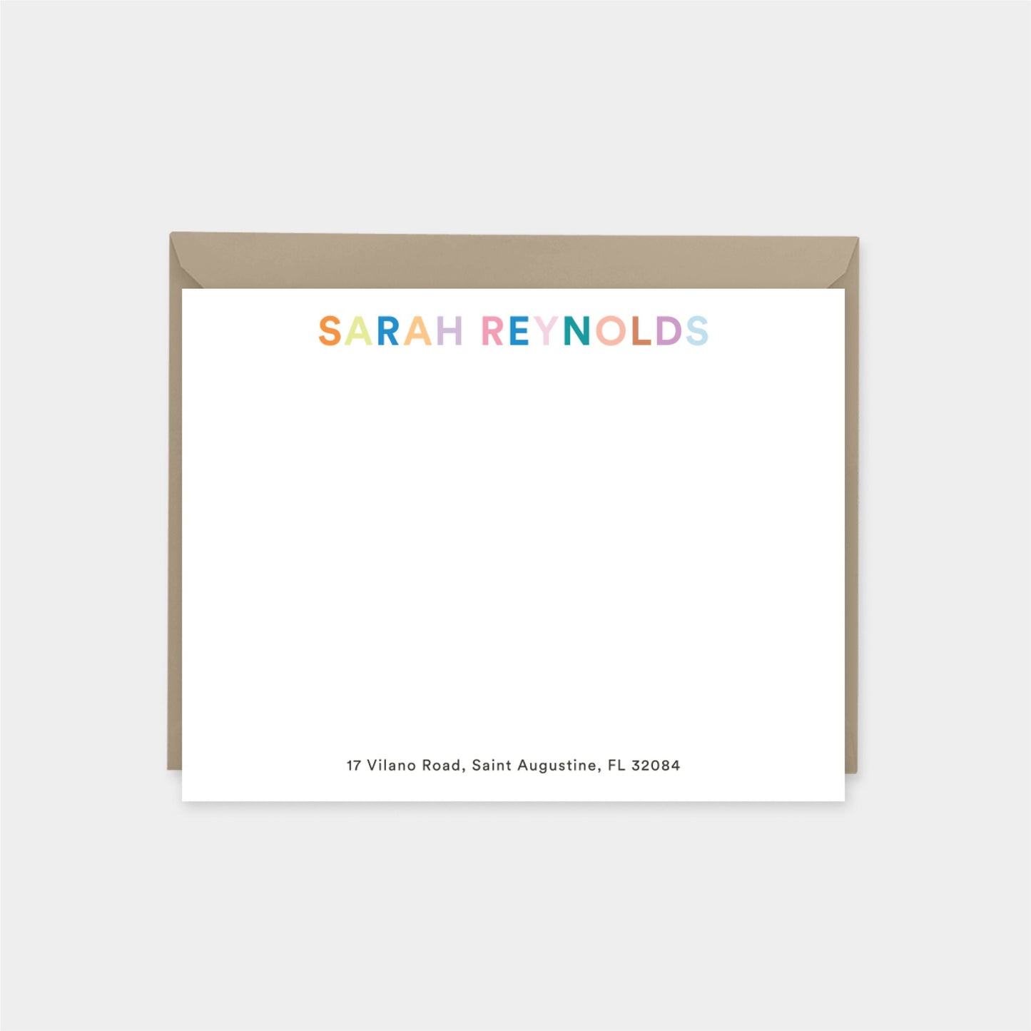 Colorful Letters Note Card II-The Design Craft