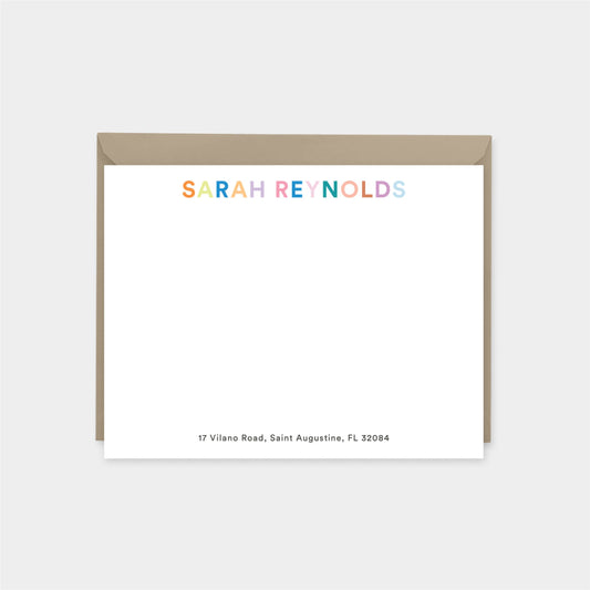 Colorful Letters Note Cards II-Greeting & Note Cards-The Design Craft