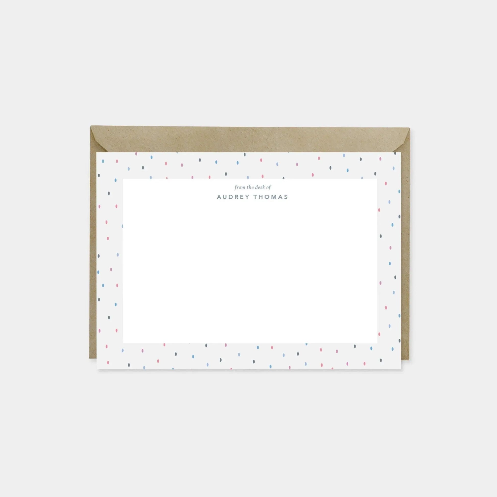 Colorful Tiny Dots Pattern Border Note Cards