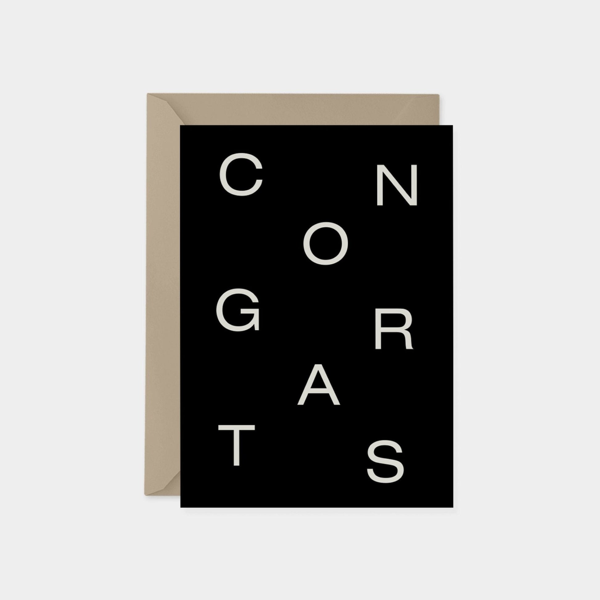 Congrats Word Search Card II, Modern-Greeting & Note Cards-The Design Craft