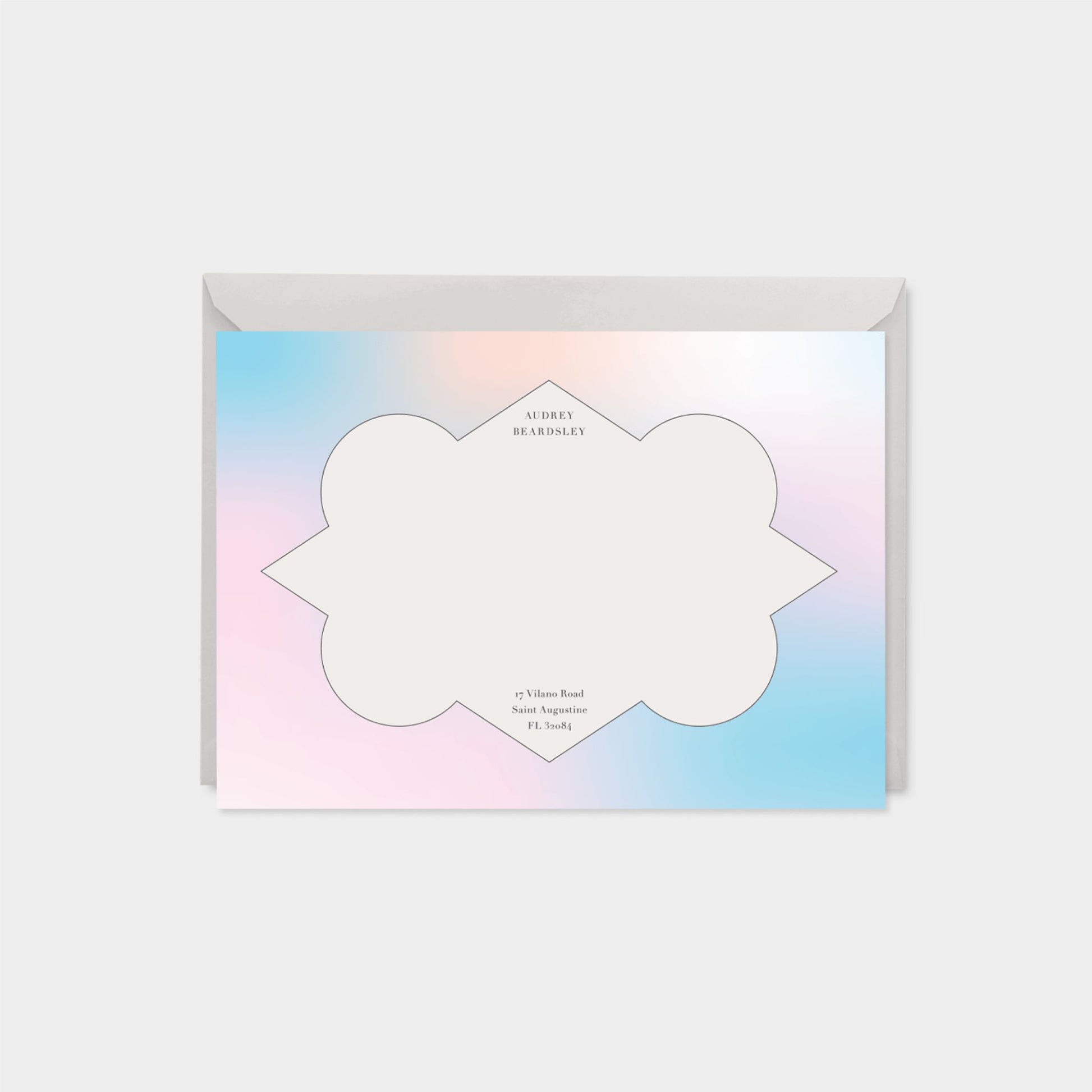 Custom Quatrefoil Gradient Ombre Card,-Greeting & Note Cards-The Design Craft