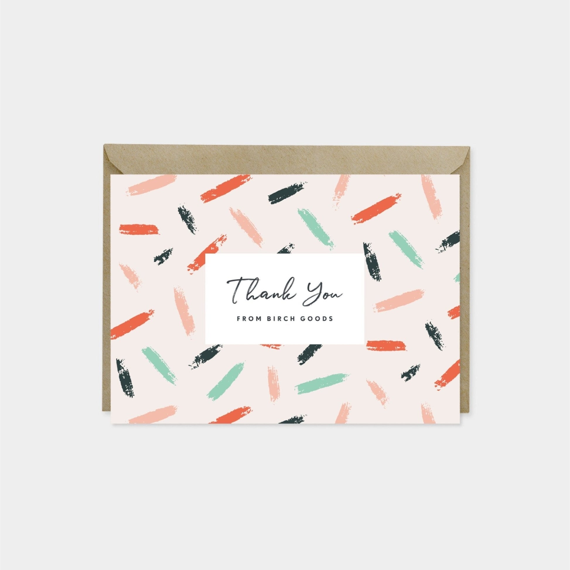 Custom Thank You Brushstroke Pattern Card-Greeting & Note Cards-The Design Craft