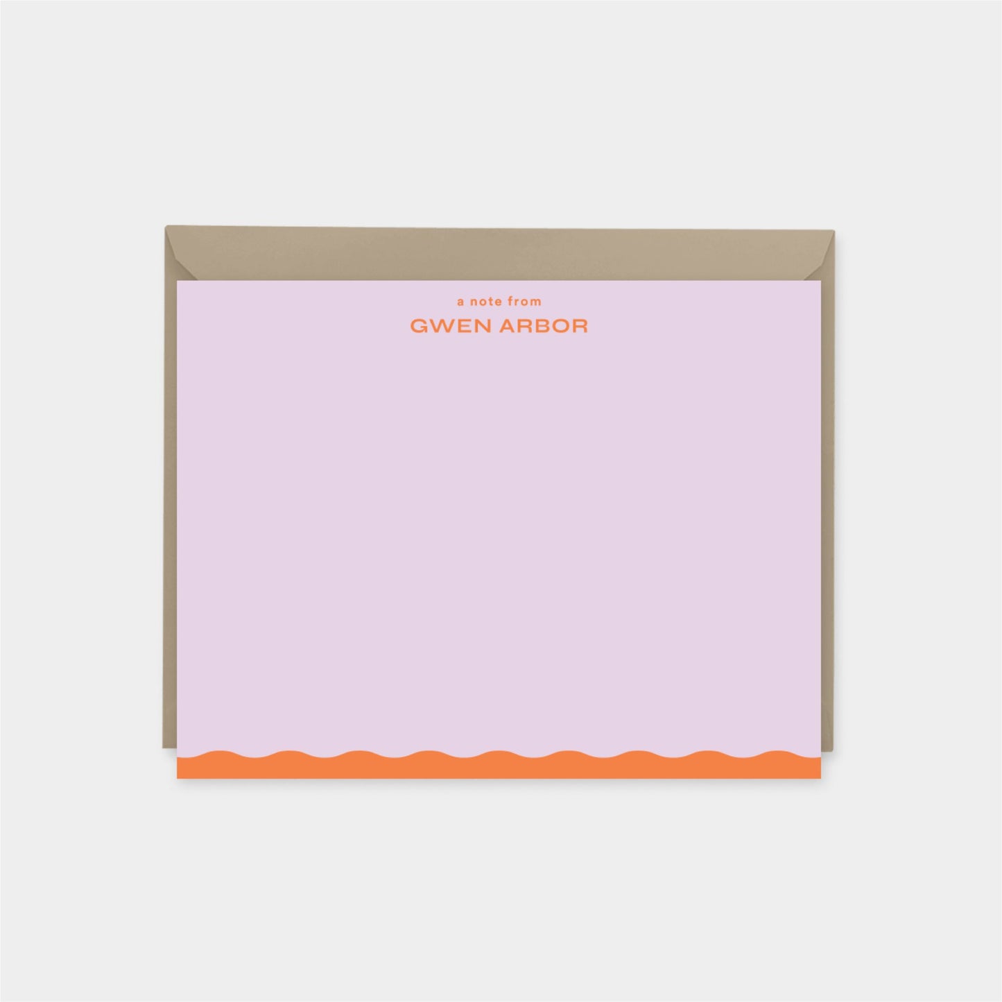 Custom Wavy Edge Note Card V,-Greeting & Note Cards-The Design Craft