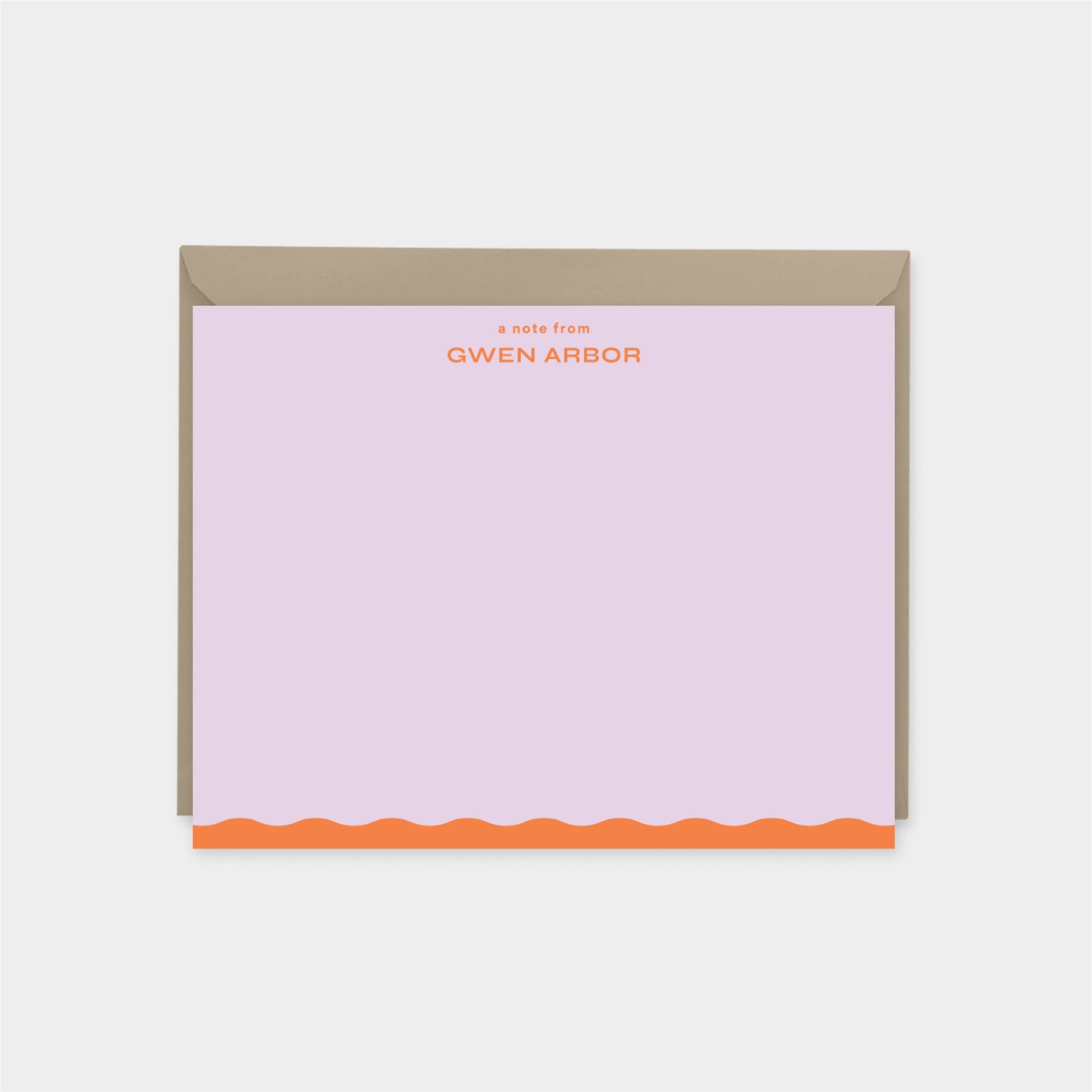 Custom Wavy Edge Note Card V,-Greeting & Note Cards-The Design Craft