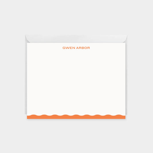 Custom Wavy Edge Note Card XVI,-Greeting & Note Cards-The Design Craft