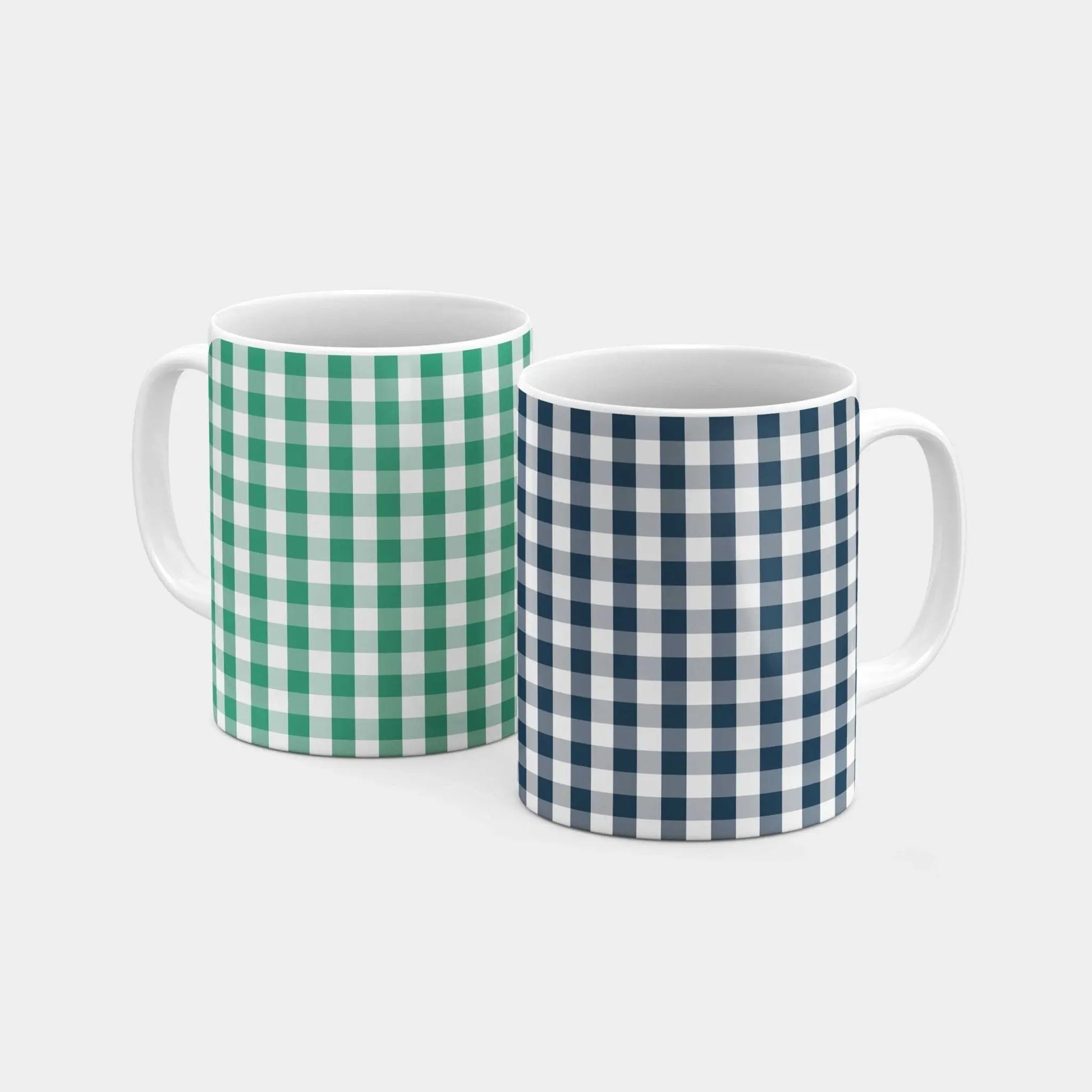 Dark Blue Gingham Mug