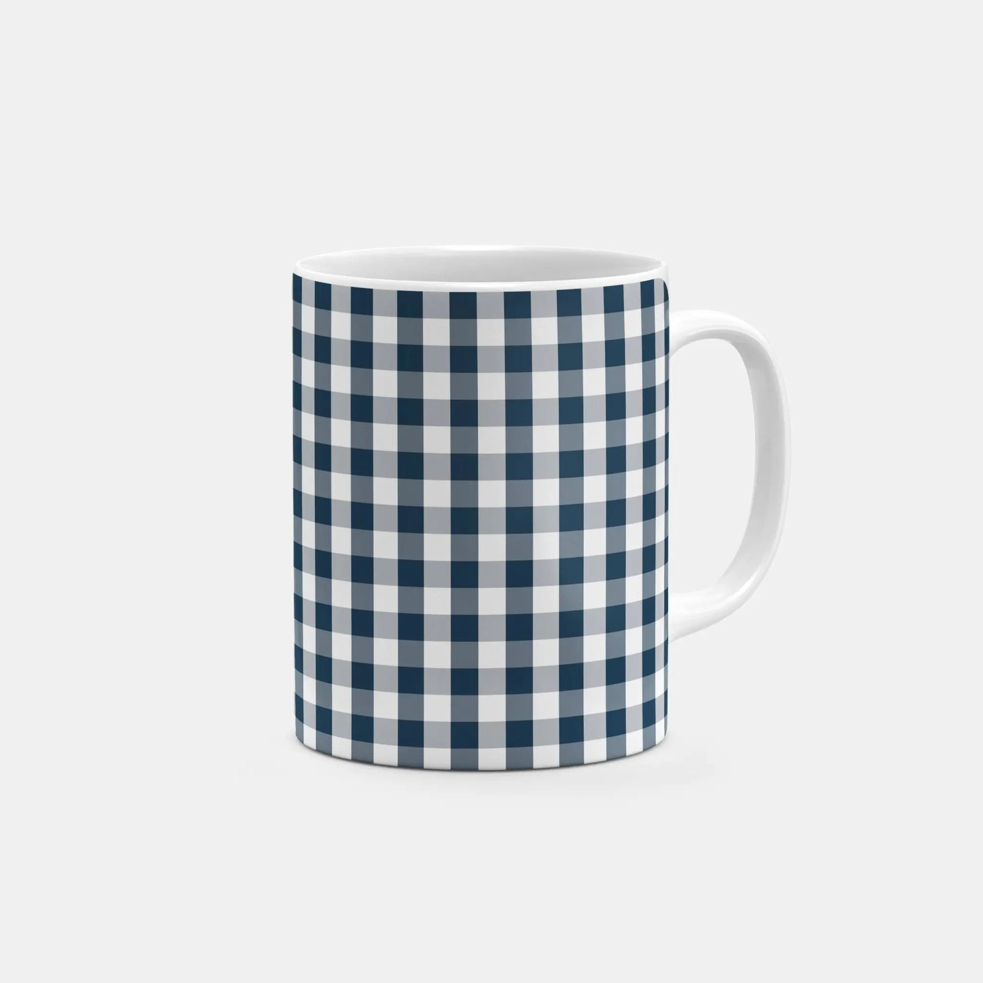 Dark Blue Gingham Mug