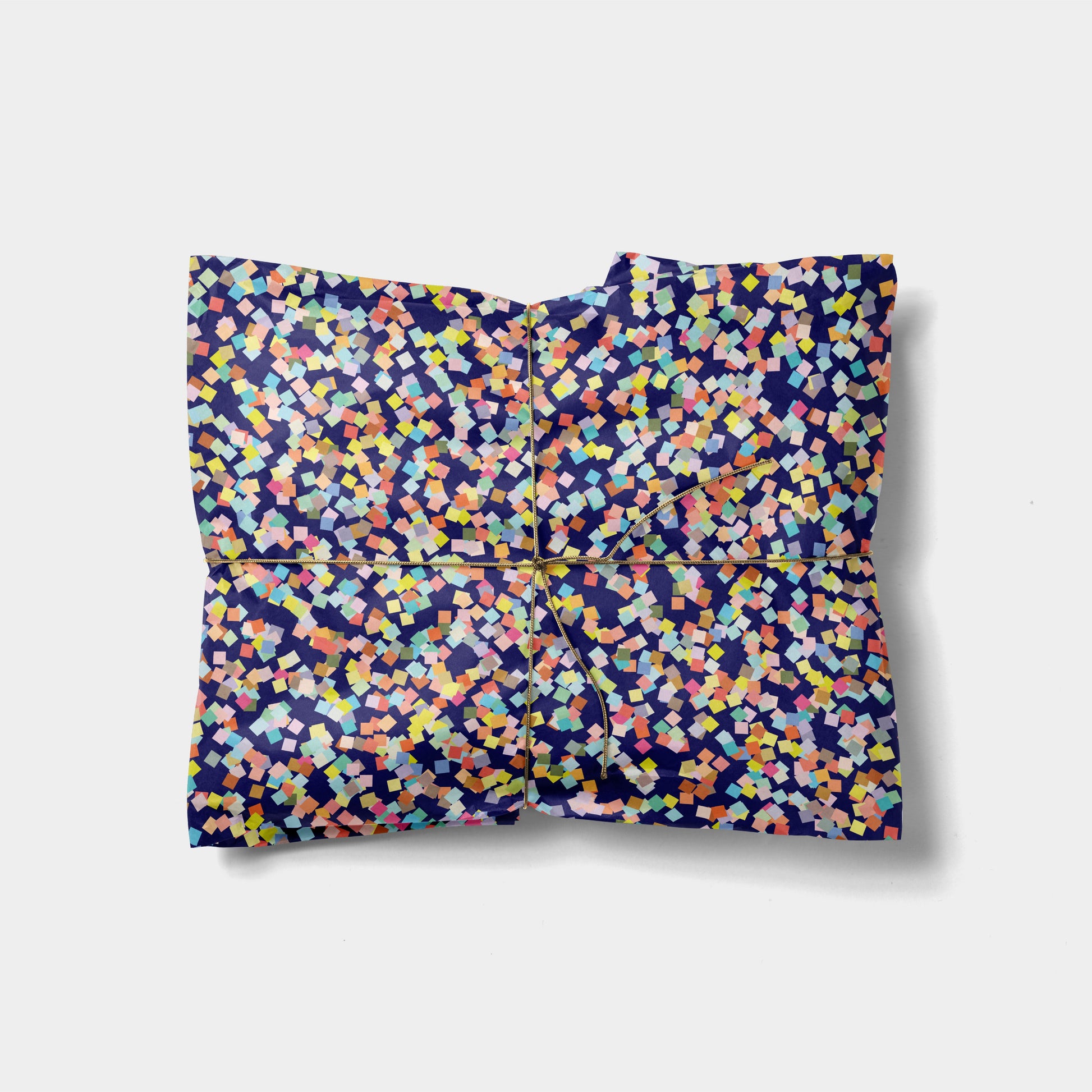 Dark Blue Square Confetti Gift Wrap-Gift Wrapping-The Design Craft