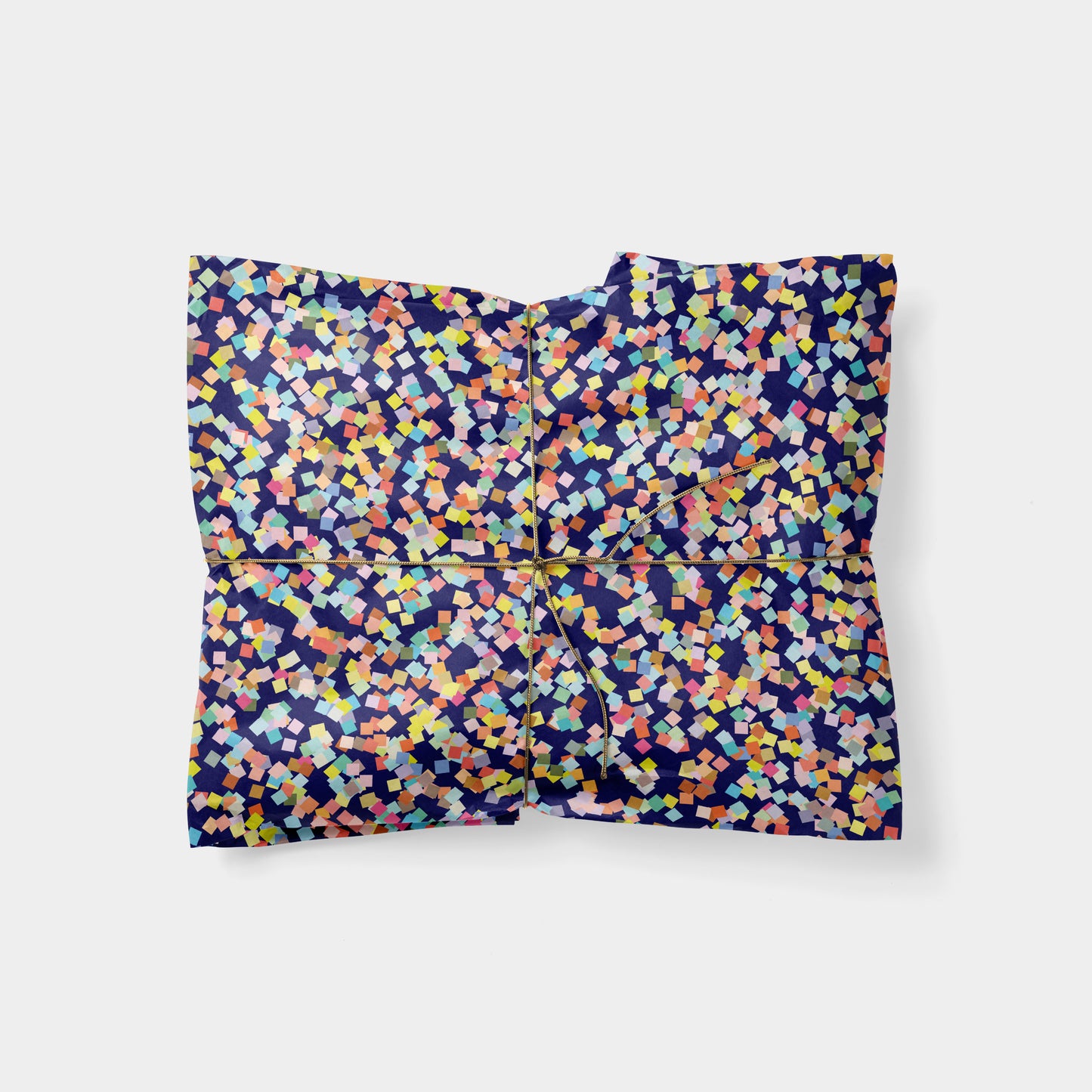 Dark Blue Square Confetti Gift Wrap