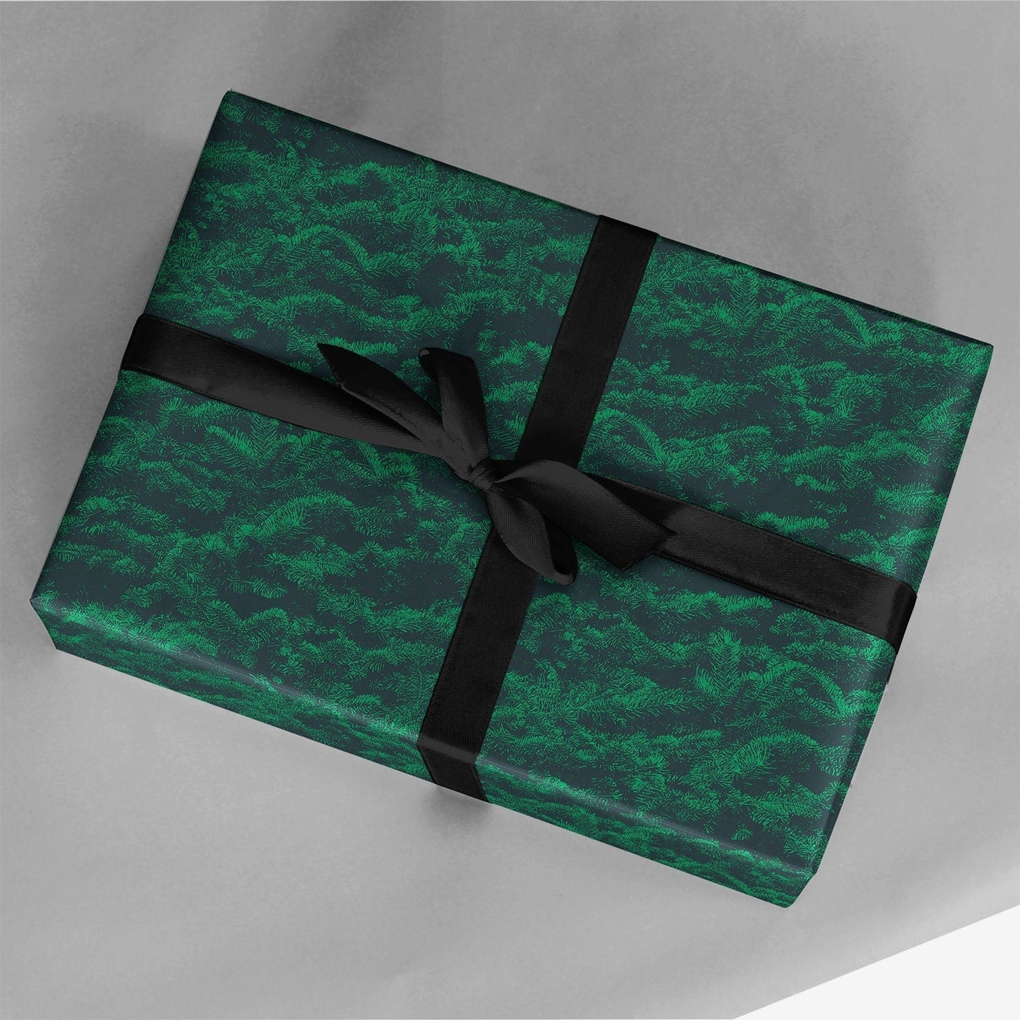 Dark Green Holiday Trees Gift Wrap-Gift Wrapping-The Design Craft