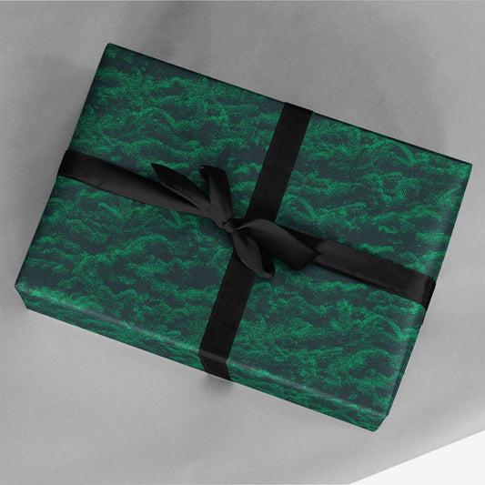 Dark Green Holiday Trees Gift Wrap-Gift Wrapping-The Design Craft